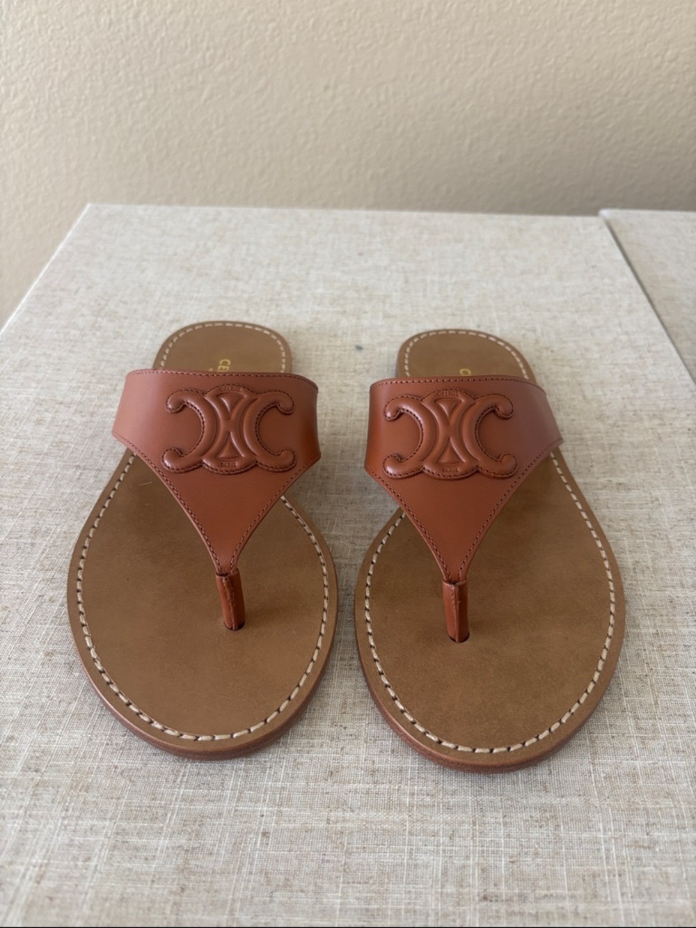 Brand new Celine Triomphe Leather Sandal
